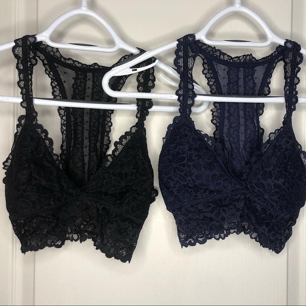 Aerie Lace Bralettes- Navy and Black